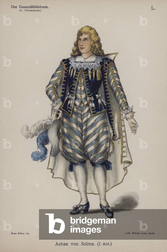 Achaz von Solms, from Der Generalfeldoberst by Ernst von Wildenbruch (colour litho)