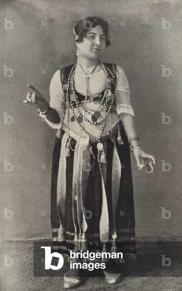 A Performer of the Danse du Ventre (b/w photo)