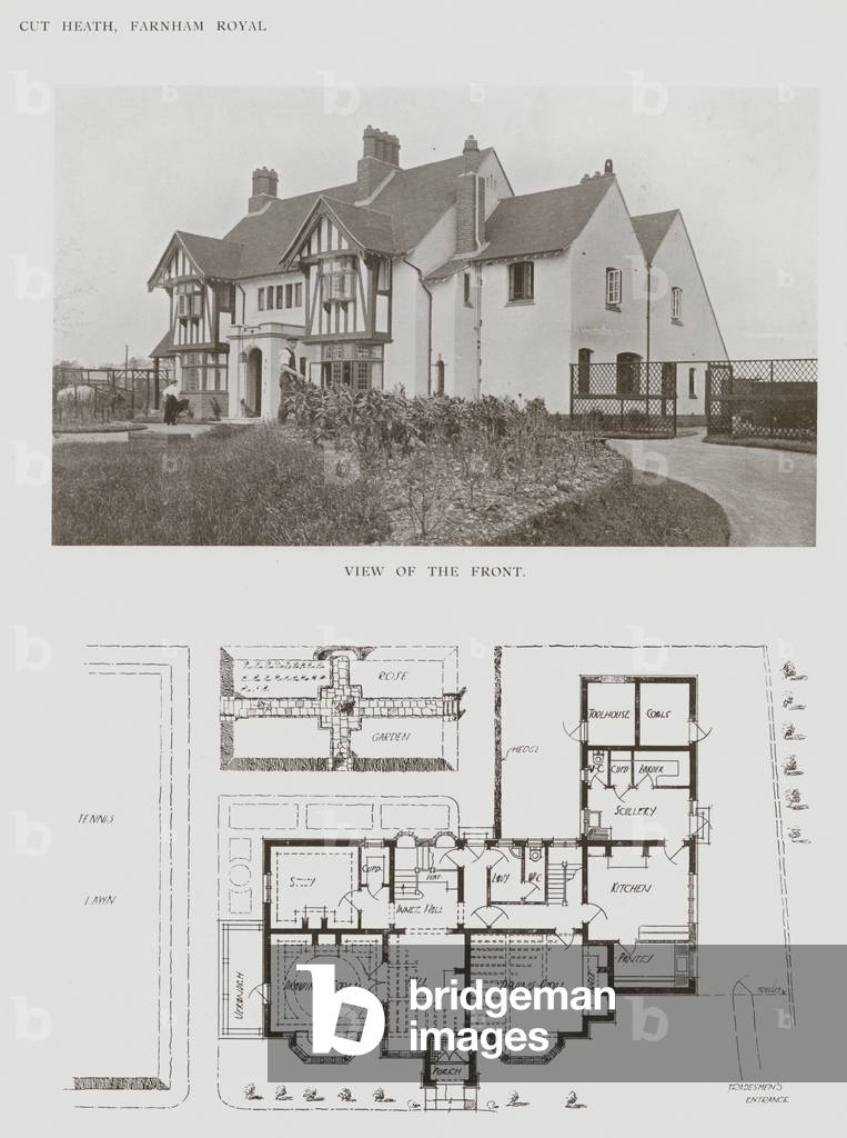 Cut Heath, Farnham Royal, View of the Front (b/w photo)