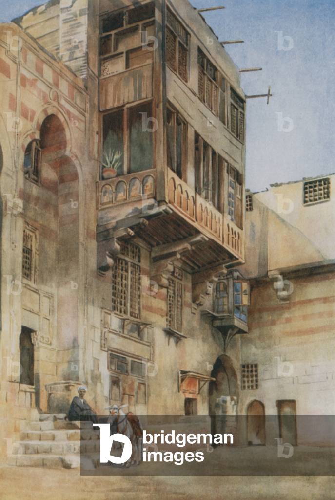 An Old Palace, Cairo (colour litho)