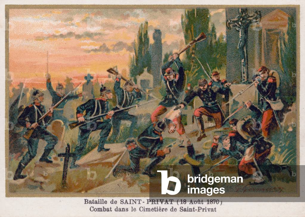 Battle in the Cemetary of Saint-Privat (chromolitho)