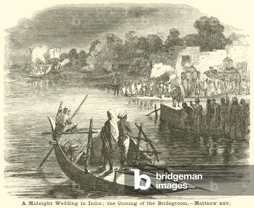 A Midnight Wedding in India; the Coming of the Bridegroom, Matthew, xxv (engraving)