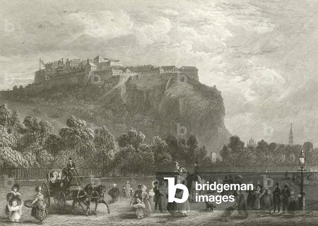 Edinburgh Castle from Princes Street (engraving)