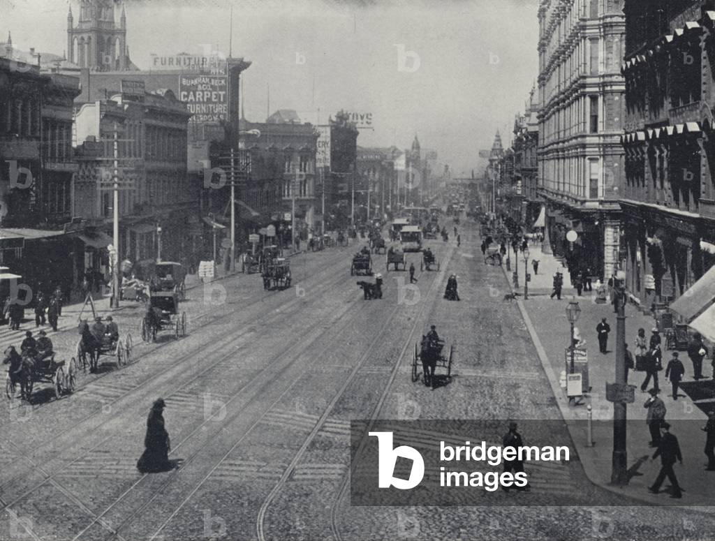 Market Street, San Francisco, California (b/w photo)