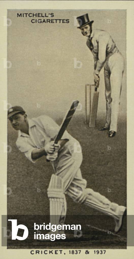 Wonderful Century, 1837-1937: Cricket, A Batsman, 1837, WR Hammond (litho)