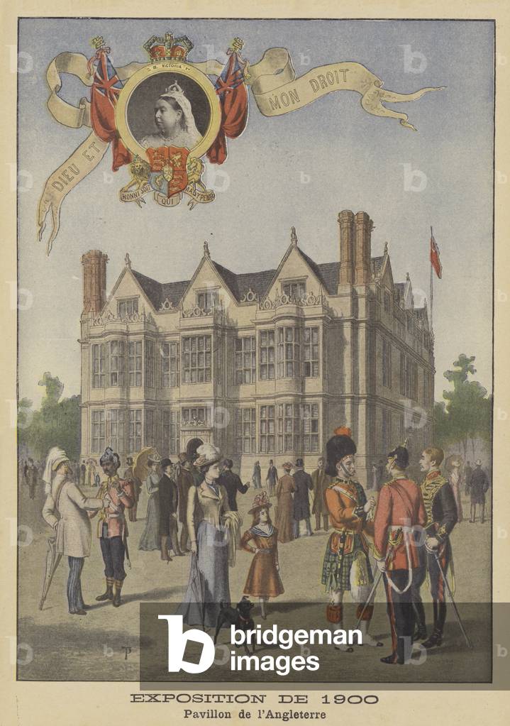 The British Pavilion at the Exposition Universelle of 1900 in Paris (colour litho)