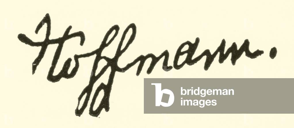 Ernst (Theodor Amadeus) Hoffmann, 1776-1822, signature (engraving)