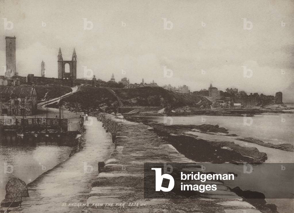 St Andrews from the Pier (b/w photo)