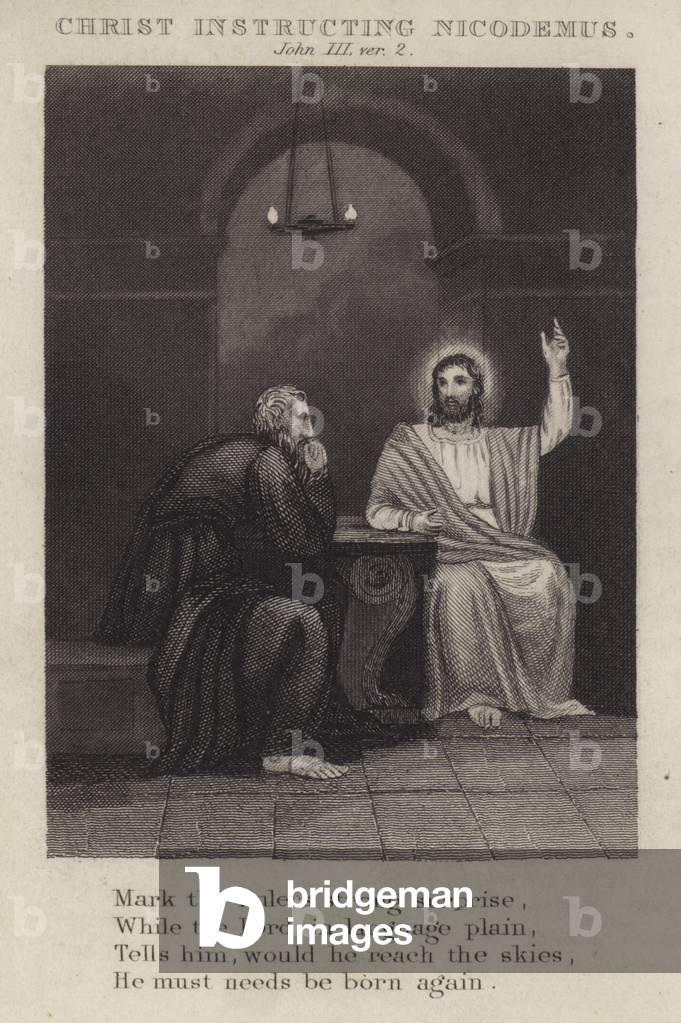 Christ instructing Nicodemus, John III, ver 2 (engraving)