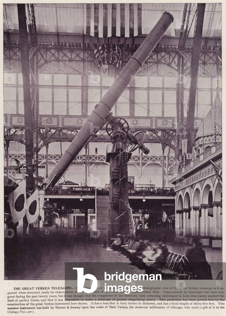 Chicago World's Fair, 1893: The Great Yerkes Telescope (b/w photo)