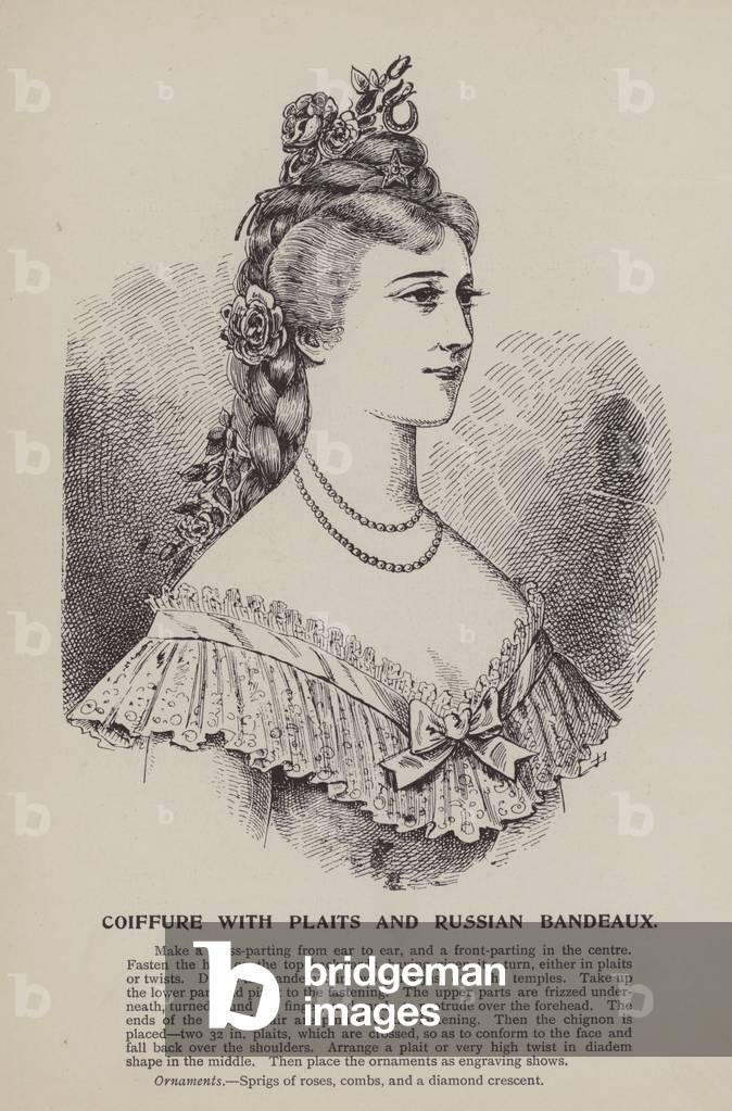 Coiffure with Plaits and Russian Bandeaux (engraving)