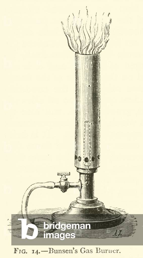 Bunsen's Gas Burner (engraving)