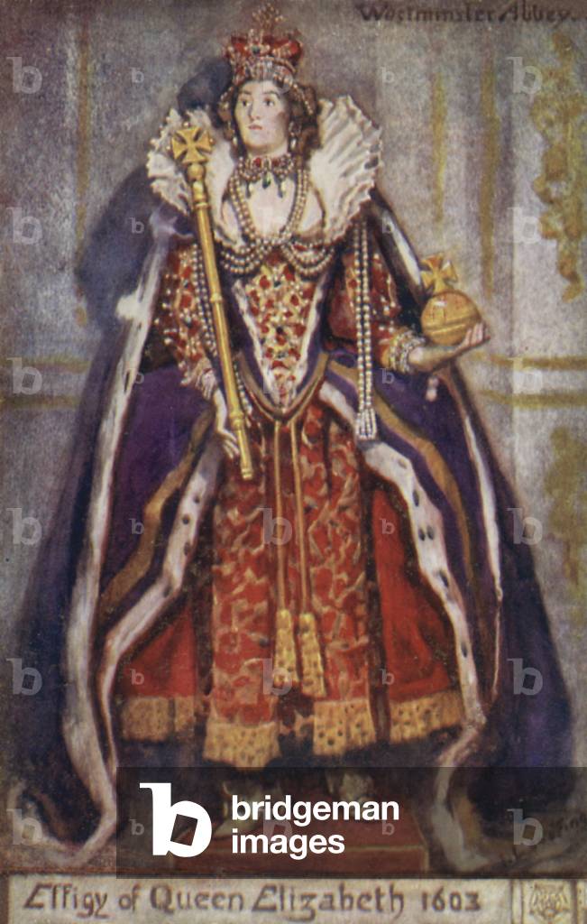 Effigy of Queen Elizabeth I (colour litho)