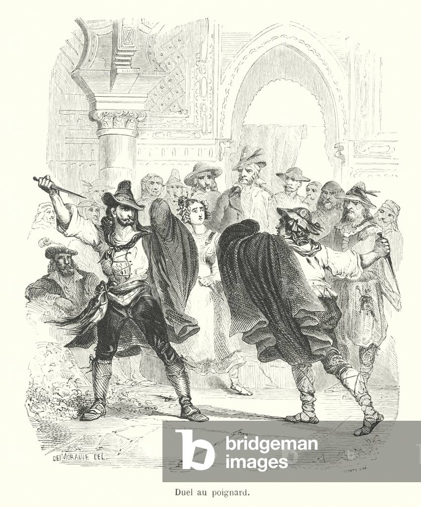 Duel with daggers (engraving)