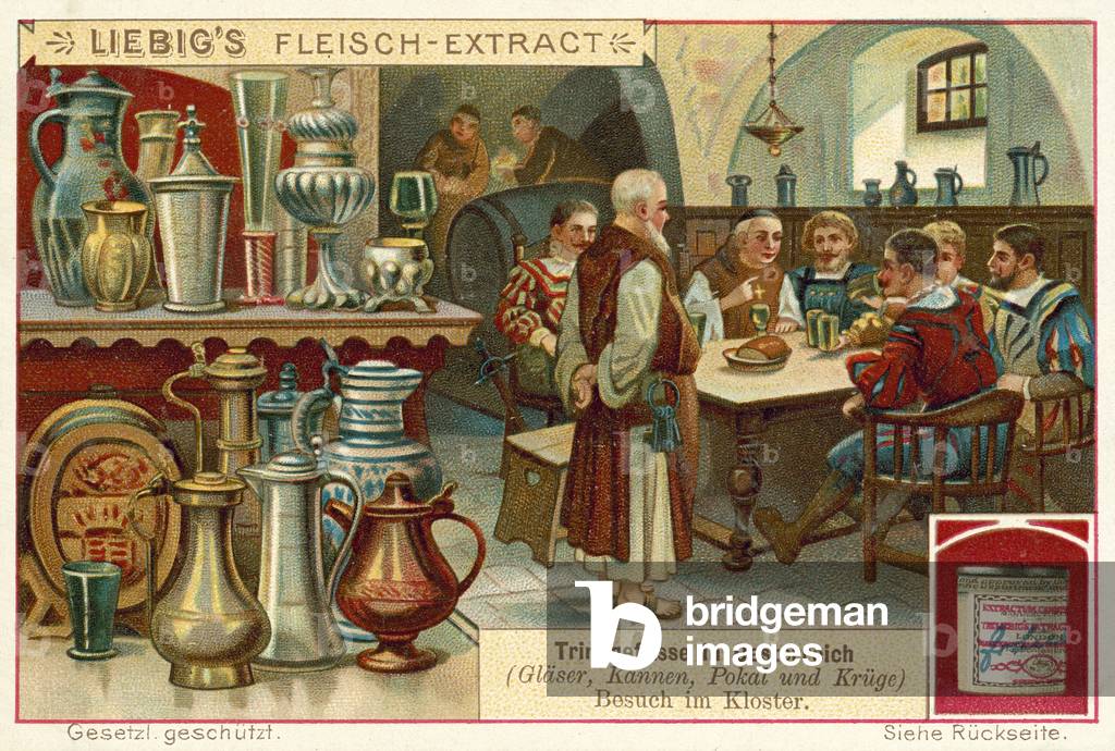 Visit to a monastery in Austria (chromolitho)