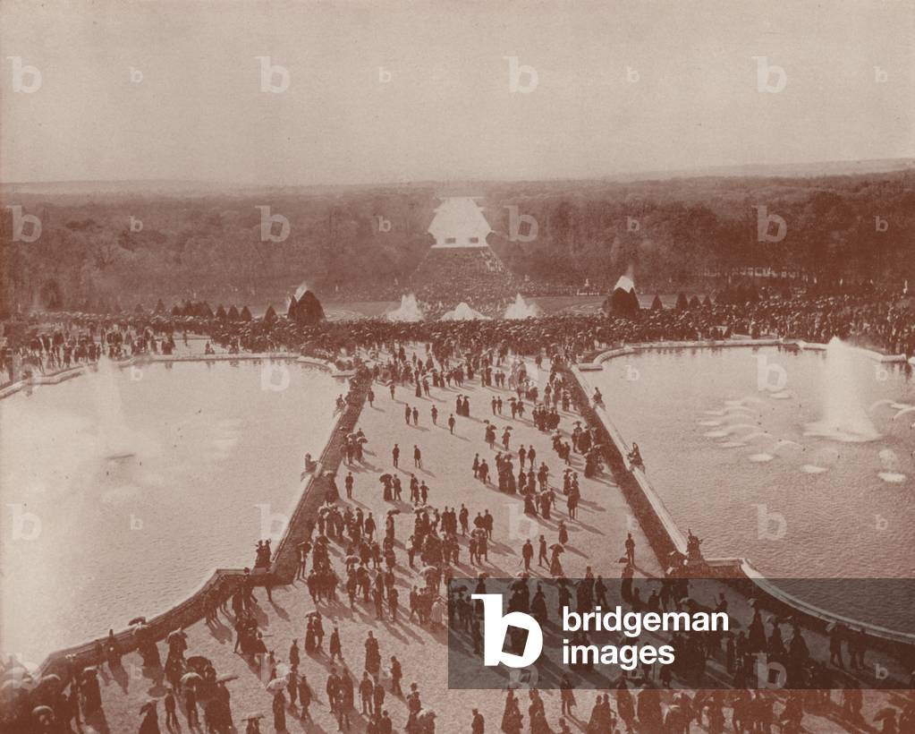 General View, from the Palace, of the Grandes Eaux, Versailles (b/w photo)