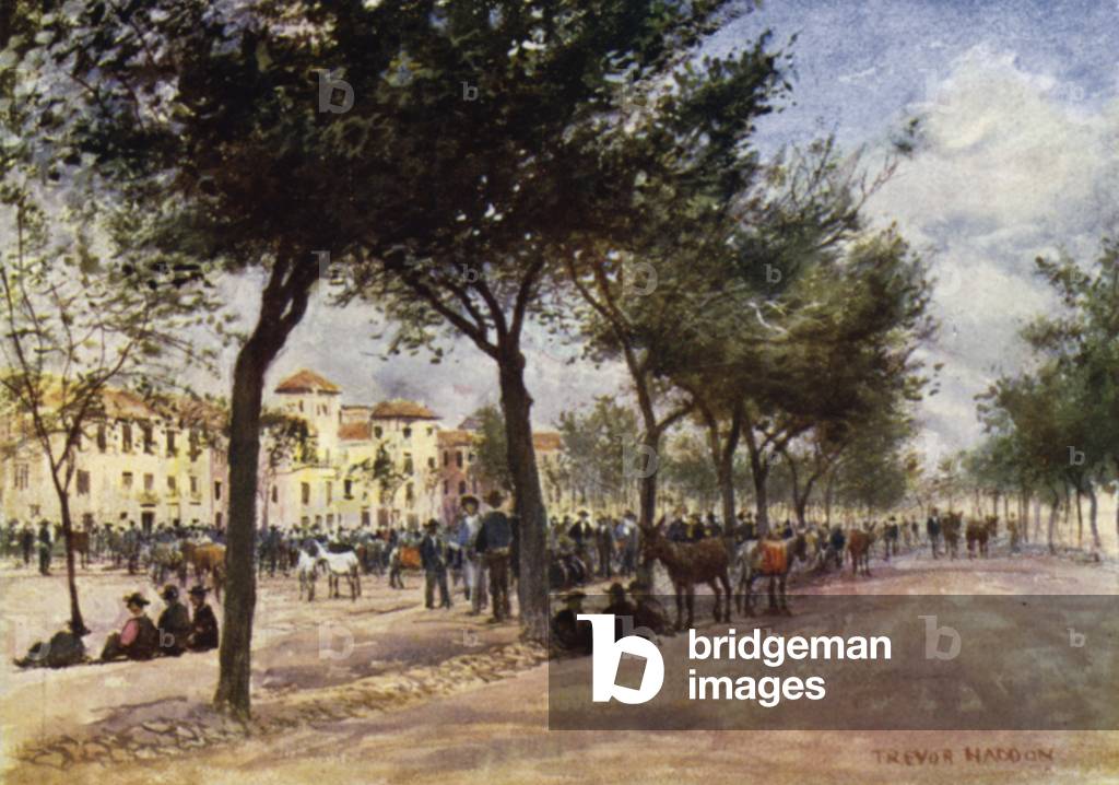 Granada, Market and Gypsy Fair in the Triunfo (colour litho)