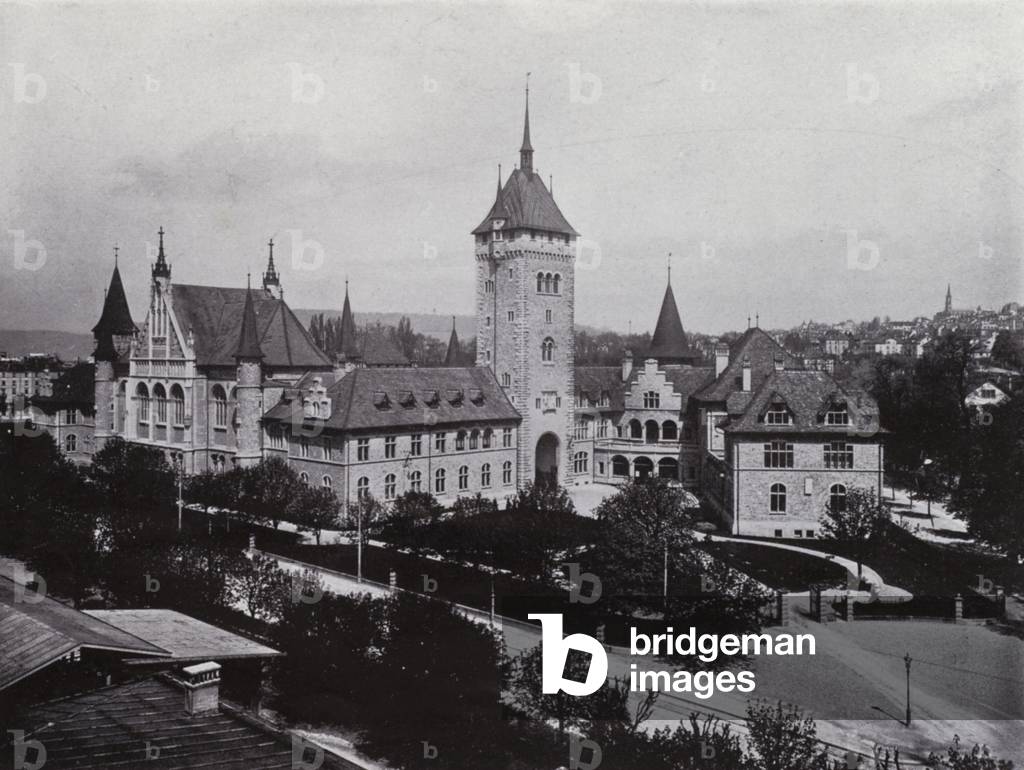 Zurich, Schweizerisches Landesmuseum (b/w photo)