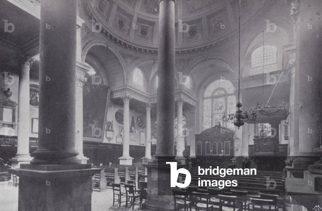 London City Churches: St Stephen, Walbrook (b/w photo)
