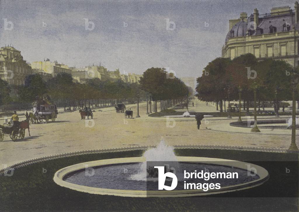 Paris, Rond-Point des Champs-Elysees (coloured photo)