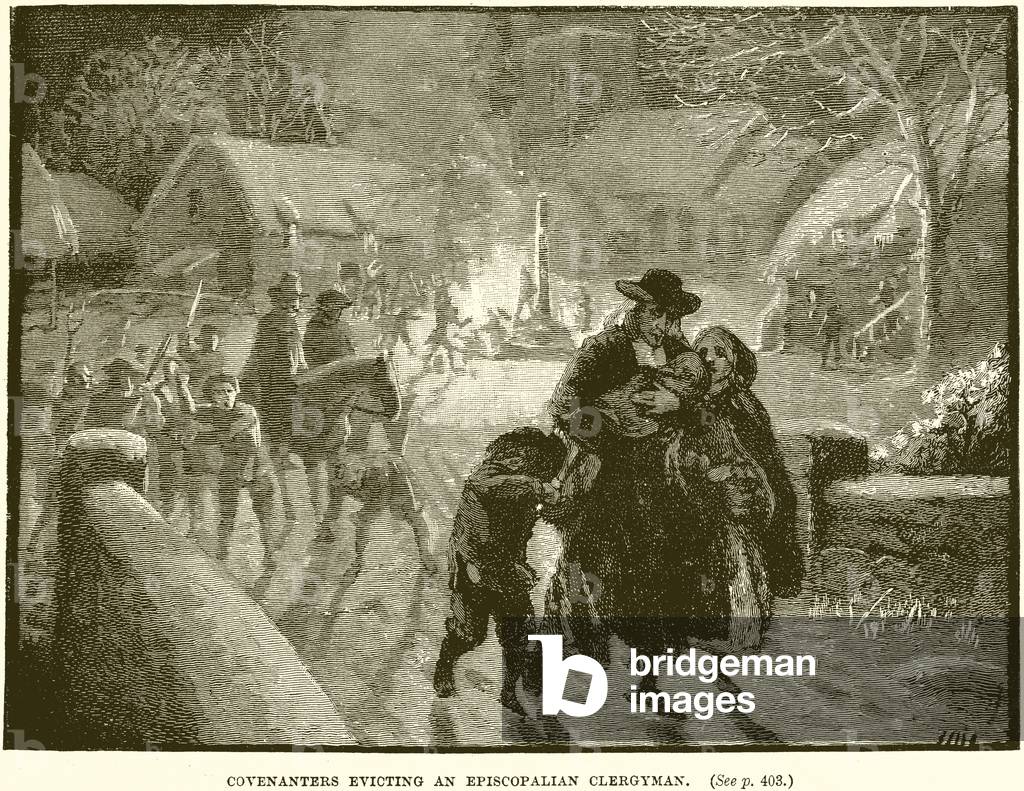 Covenanters Evicting an Episcopalian Clergyman (engraving)