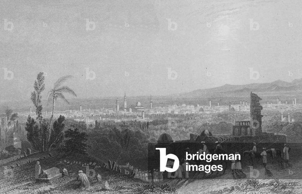 Damascus, from above Salahyeh (engraving)