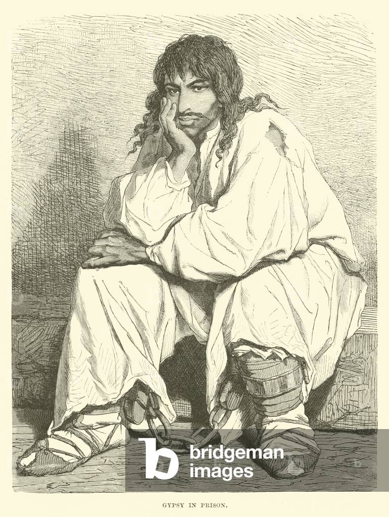 Gypsy in prison (engraving)