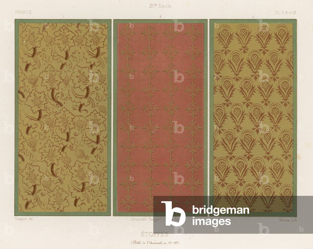 Embroidered fabrics of 15th-century France (chromolitho)