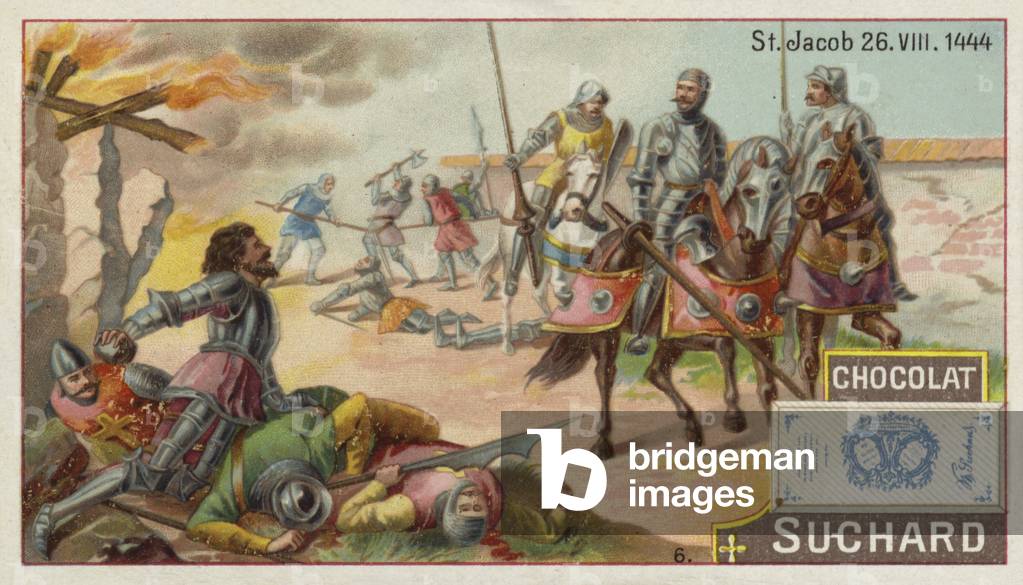 Battle of St Jakob an der Birs, Switzerland, 26 August 1444 (chromolitho)