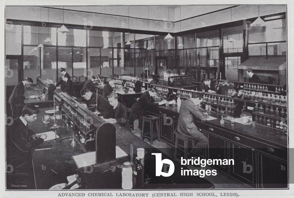 Advanced Chemical Laboratory, Central High School, Leeds (b/w photo)