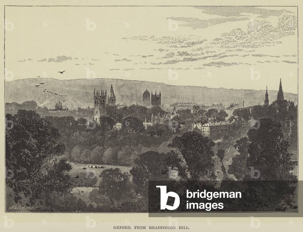 Oxford, from Headington Hill (engraving)