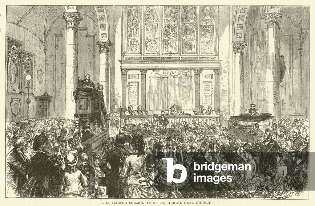 The Flower Sermon in St Catherine Cree Church (engraving)