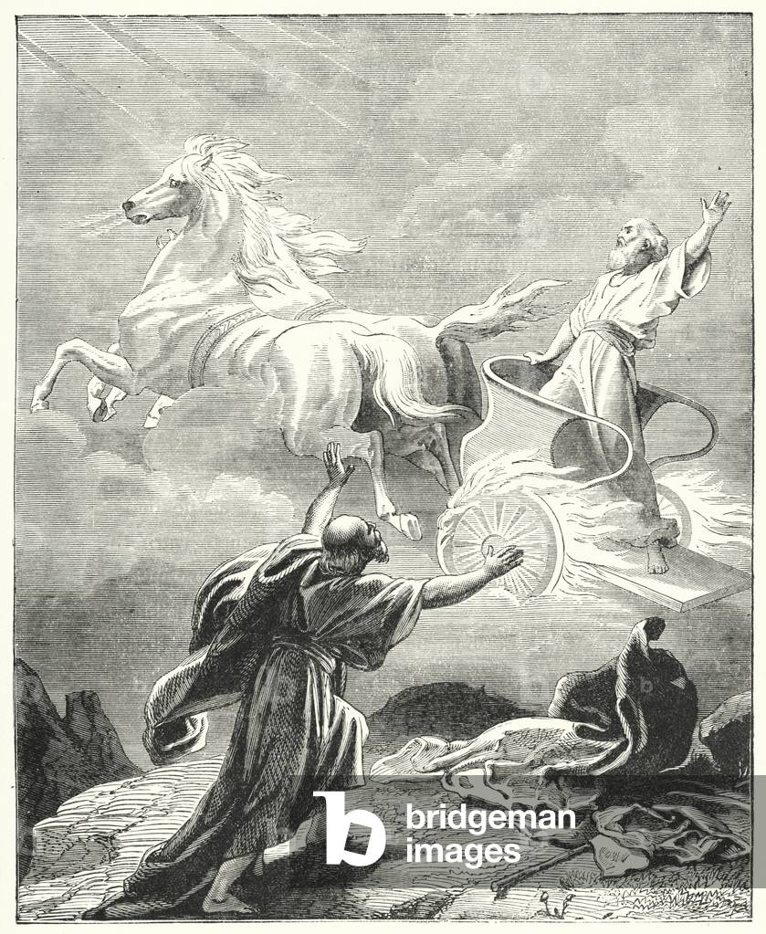 Elijah being taken in a chariot (engraving)