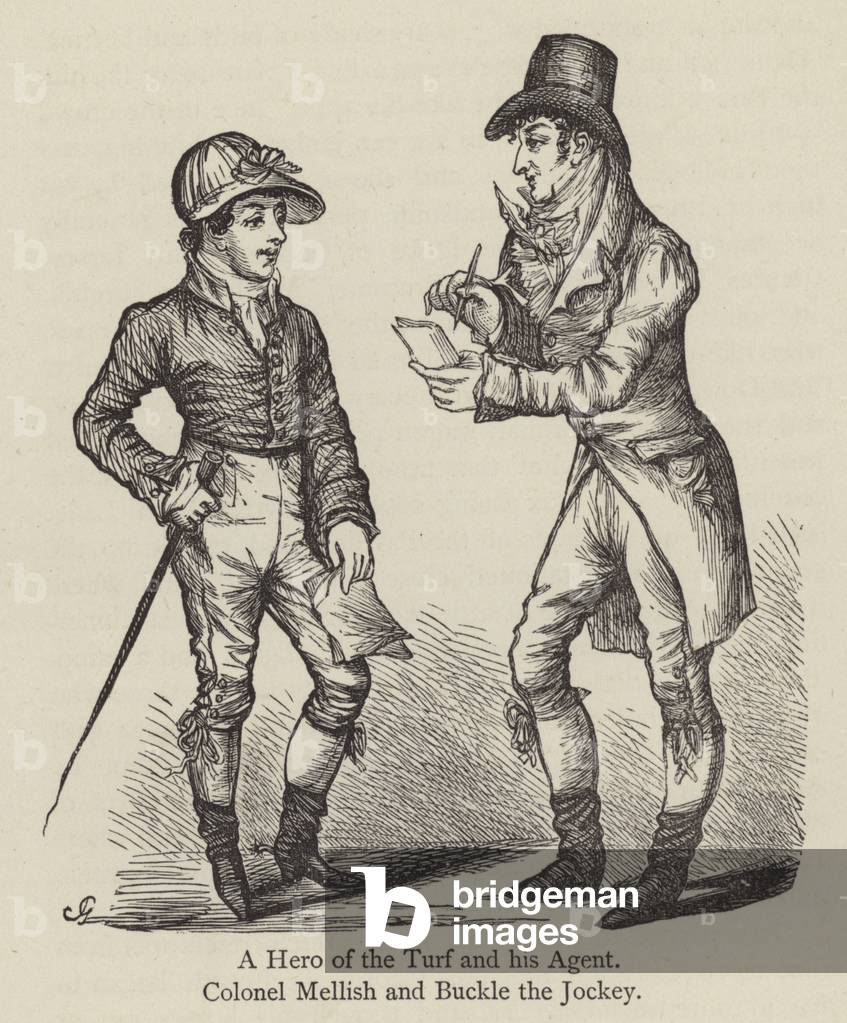 A Hero of the Turf and his Agent, Colonel Mellish and Buckle the Jockey (engraving)