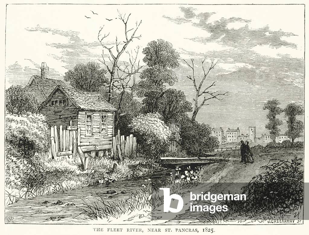 The Fleet River, near St. Pancras, 1825 (engraving)