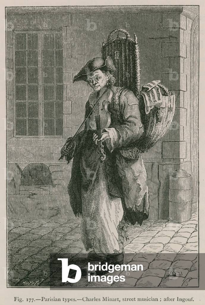 Parisian Types, Charles Minart, Street Musician; after Ingouf (engraving)