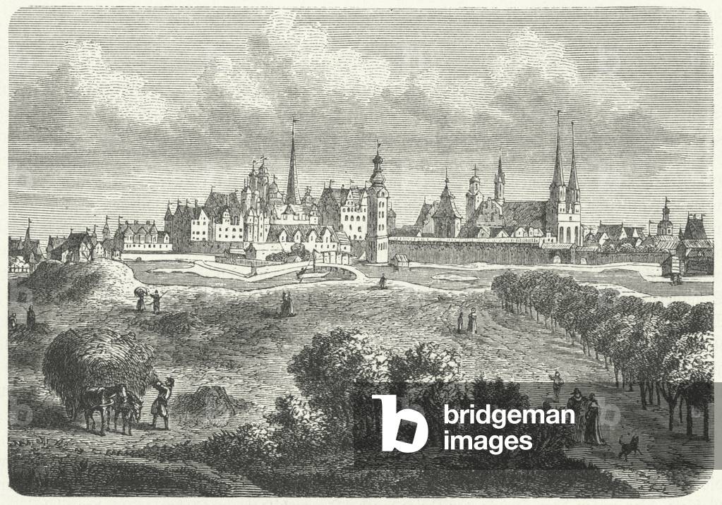 Berlin and Colln in the 17th Century (engraving)