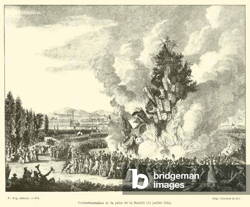 Commemoration de la prise de la Bastille, 14 juillet 1792 (engraving)
