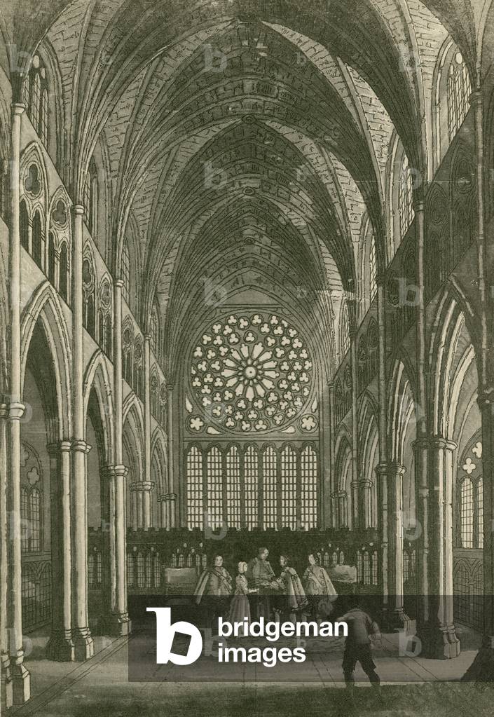 Leonard preventing the Earl of Rochester's Marriage with Amabel in the Choir of Saint Paul's (engraving)