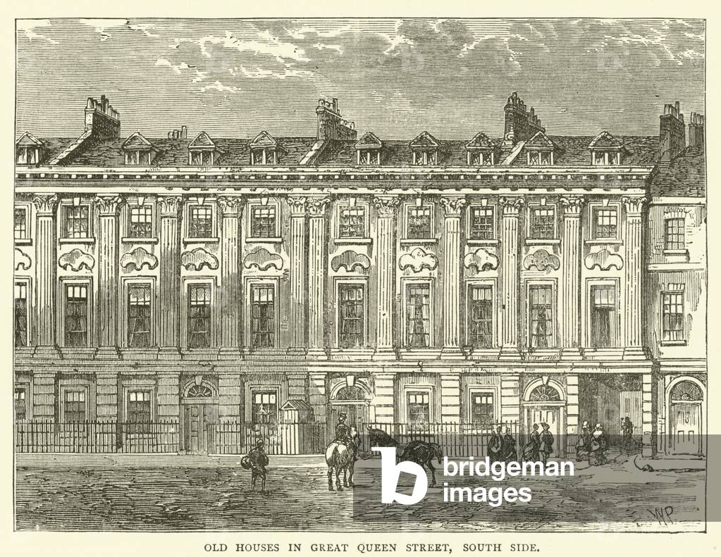 Old houses in Great Queen Street, south side (engraving)