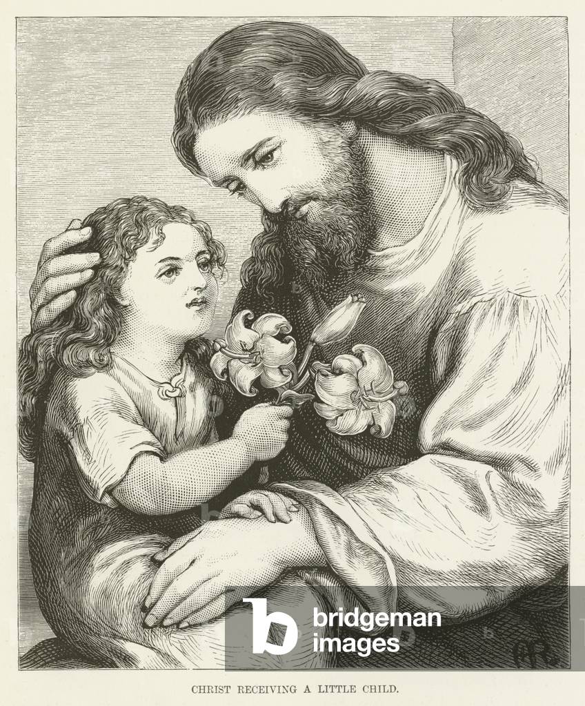 Christ receiving a child (engraving)