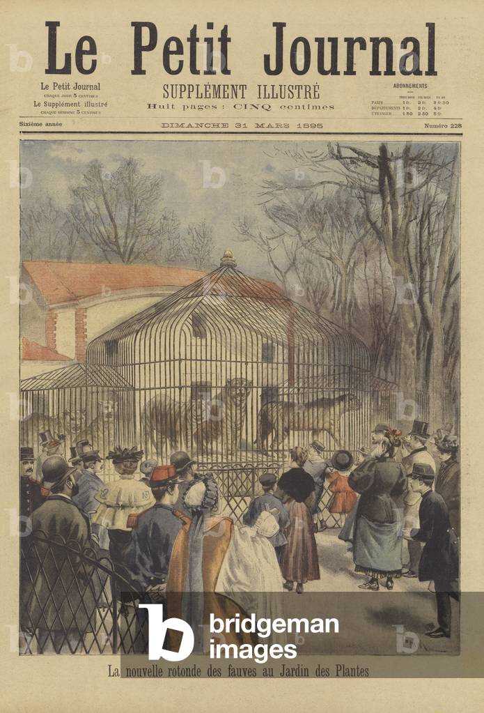 New wild animal enclosure in the Jardin des Plantes (colour litho)