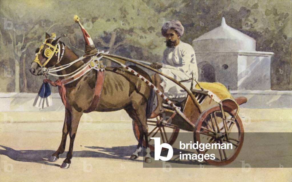 A Benares Ekka (colour litho)