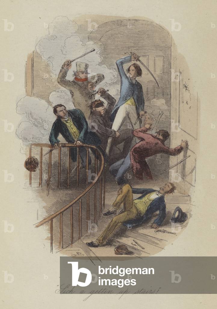 Illustration for Lewis Arundel or The Railroad of Life by Frank E Smedley (coloured engraving)