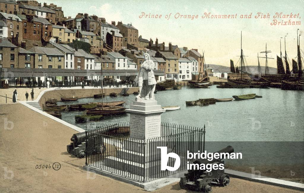 Prince of Orange Monument and Fish Market, Brixham (colour photo)
