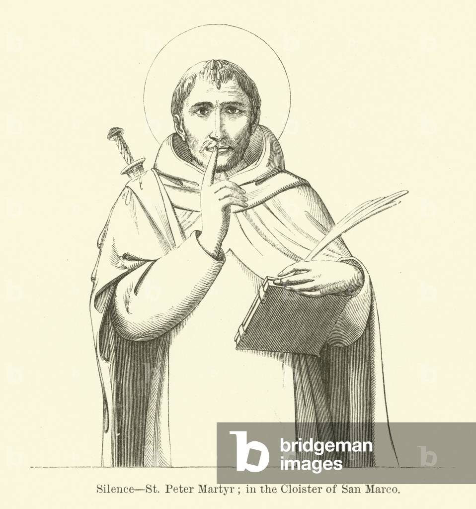 Silence, St Peter Martyr, in the Cloister of San Marco (engraving)