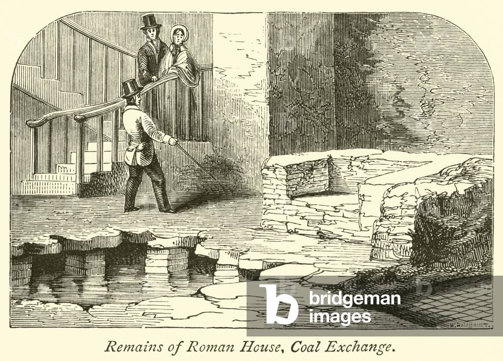 Remains of Roman House, Coal Exchange (engraving)