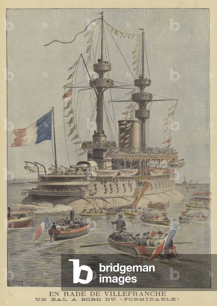 In the bay of Villefranche (colour litho)