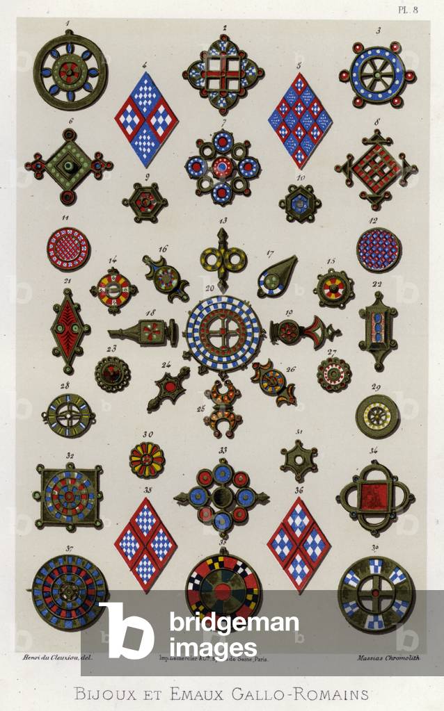 Bijoux et Emaux Gallo-Romains (colour litho)
