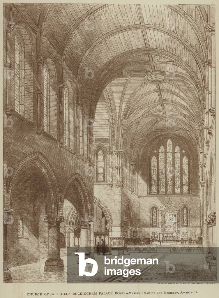 Church of St Philip, Buckingham Palace Road (engraving)